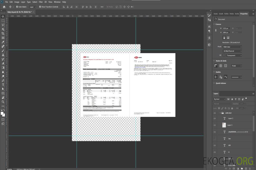 Hong Kong HSBC The Hongkong and Shanghai Banking Corporation Modèle de relevé de compte personnel intégré au format Excel et PDF (2 pages) template